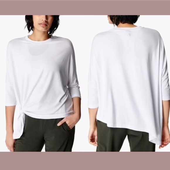 NWD Sweaty Betty [ Medium ] Mellow Asymmetric‎ T-Shirt in White - Picture 1 of 12